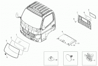 Ветровое стекло, задняя панель и аксессуары крыши 1-рядной кабины