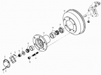 Ступица переднего колеса и барабан тормозной