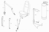 Ремни безопасности, огнетушитель